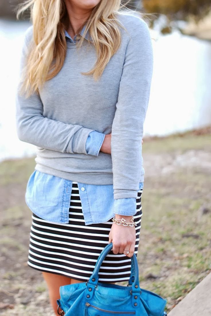 ☑ quel pull avec une chemise femme