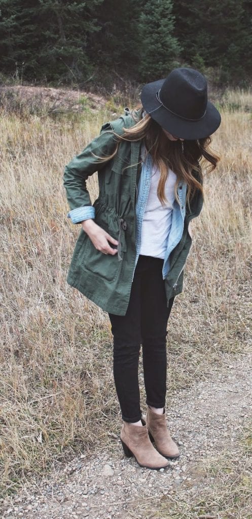 parka kaki et jean