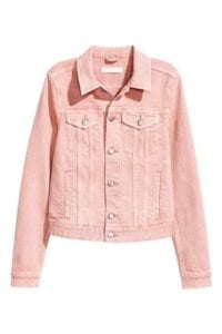 veste en jean rose poudré