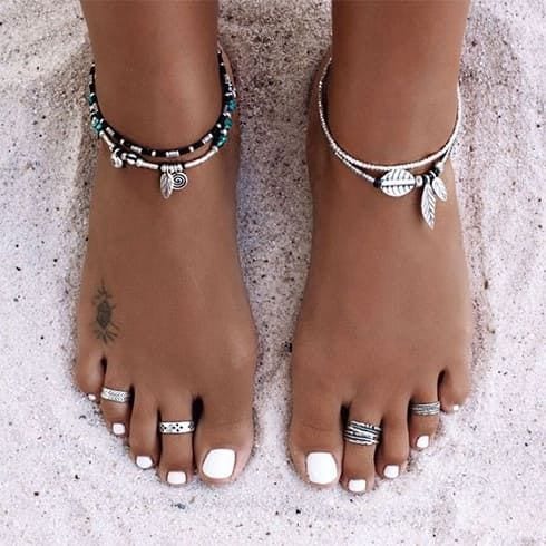 Bijoux de pieds et chevilles en argent