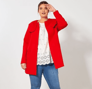 Veste longue de printemps rouge vif