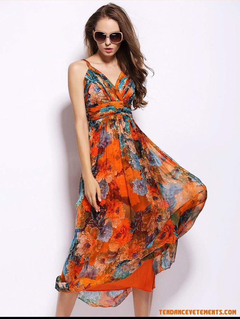 robe boheme orange